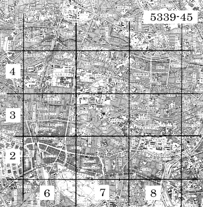 図5 1:25000地形図 東京西部(部分)(国土地理院)