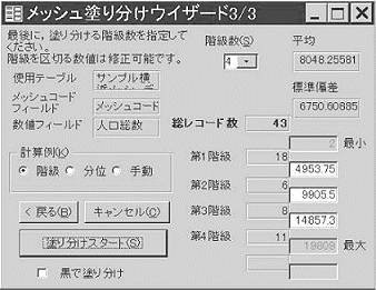 図4-3 階級分けを指定する。