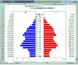 人口ピラミッド作図のプログラム
