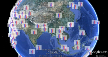 Google Earthで見る世界各国の人口ピラミッド