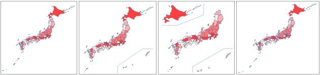 4種類の塗り分け地図が作成される